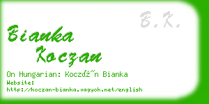 bianka koczan business card